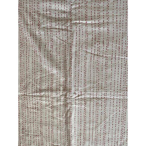 Natural Cotton Double Layered Pickstitched in Pink India Fabric Sample 52"x81.5" - Picture 3 of 3